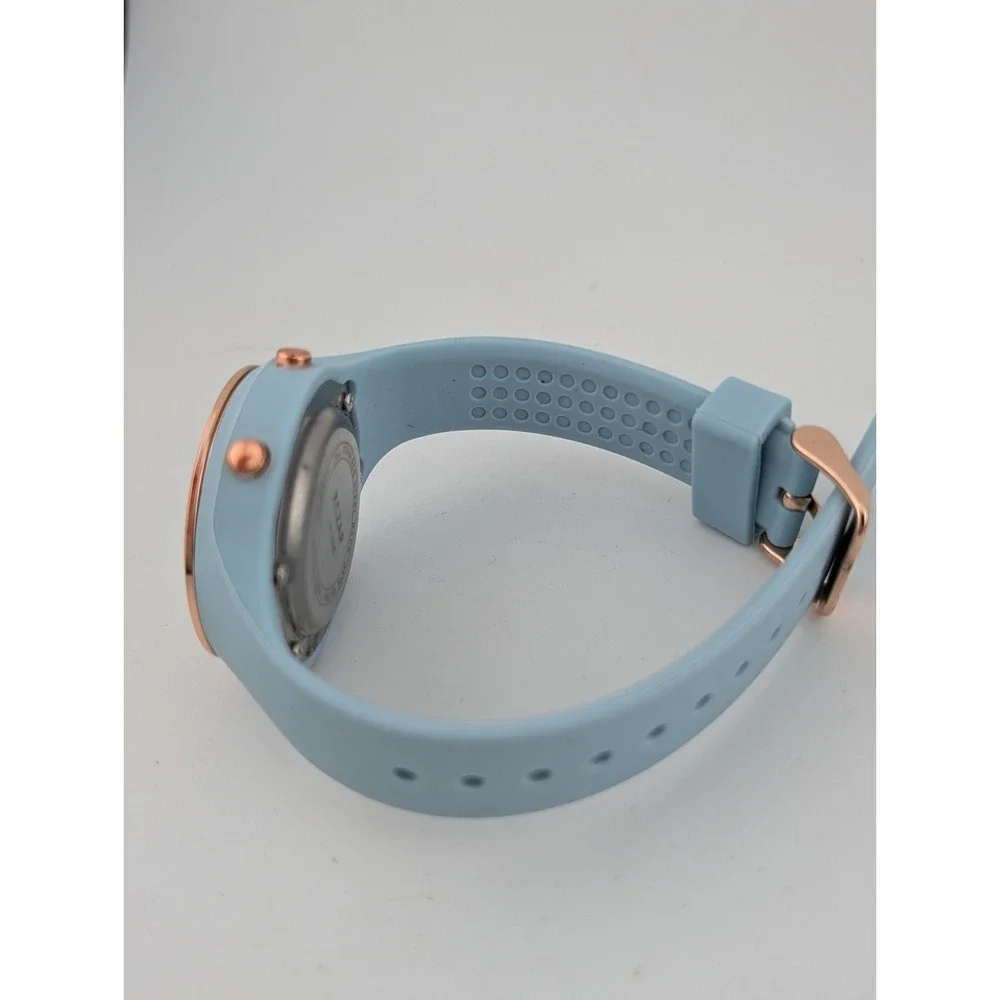 XCZAP Digital Watch Women 38mm‎ Case Light Blue Silicone Band- New Battery